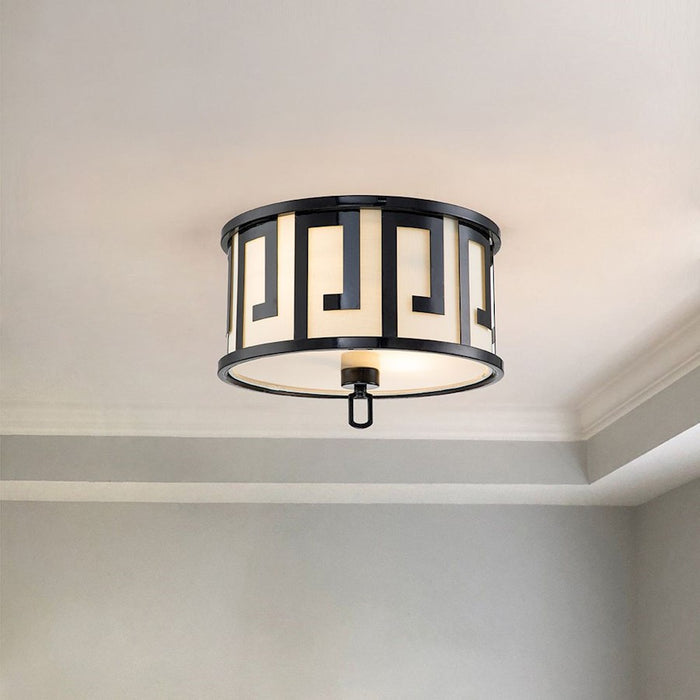 Lucas McKearn Lemuria 2 Light Flush Mount, Black/White