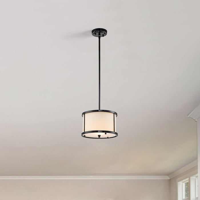 Lucas McKearn Lemuria 1 Light Mini Pendant, Black/White