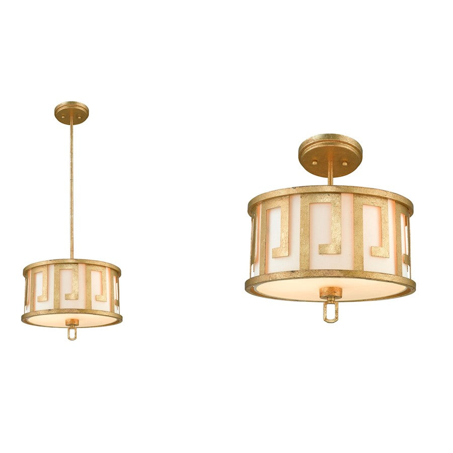 Lucas McKearn Lemuria 2 Light Pendant, Antique Gold - GN-LEMURIA-P-M