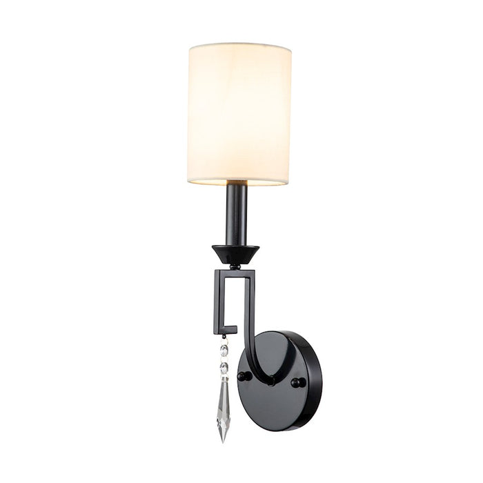Lucas McKearn Lemuria 1 Light Sconce, Black/White - GN-LEMURIA1-BLK