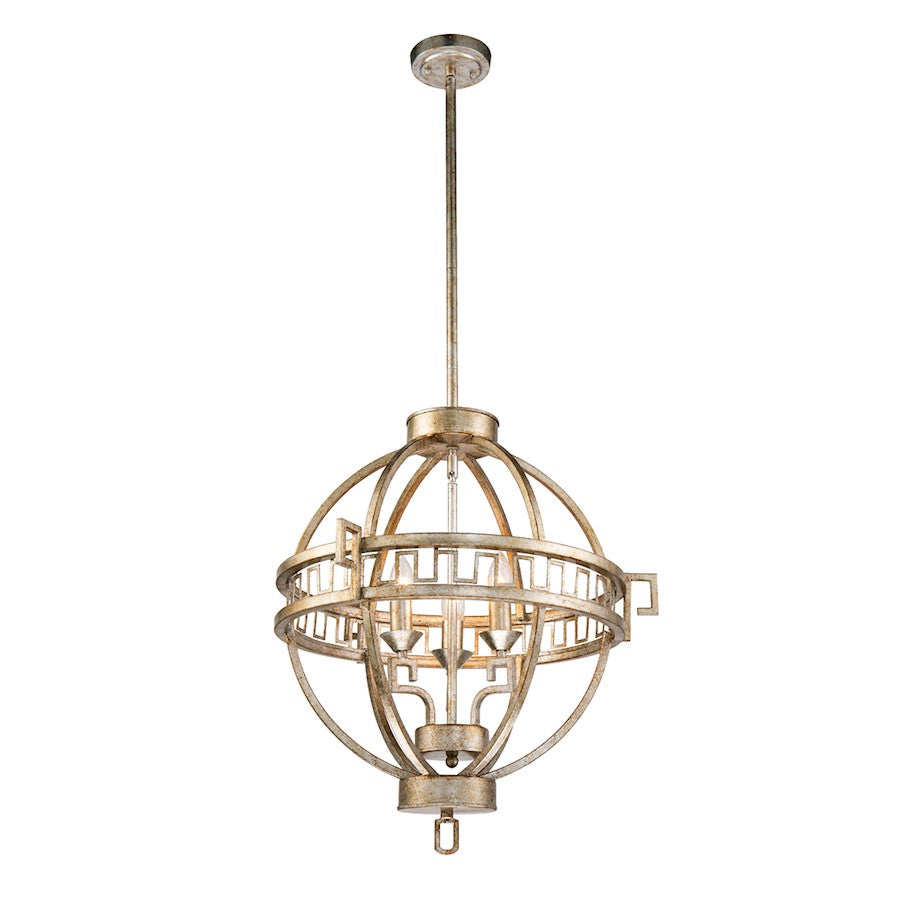 Lucas McKearn Lemuria 4 Light Foyer Fixture, Antique Silver - GN-Lemuria-3PA-S