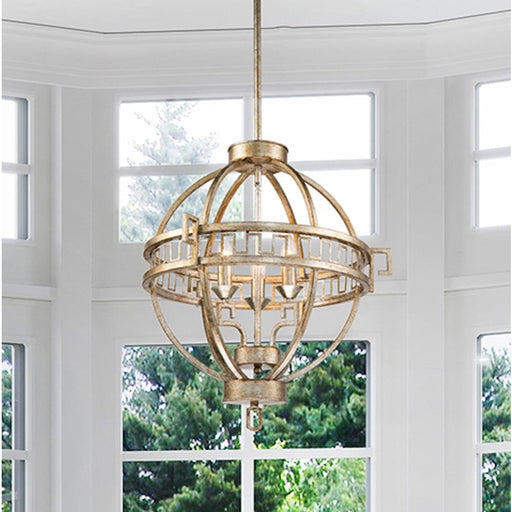 Lucas McKearn Lemuria 4 Light Foyer Fixture, Antique Silver