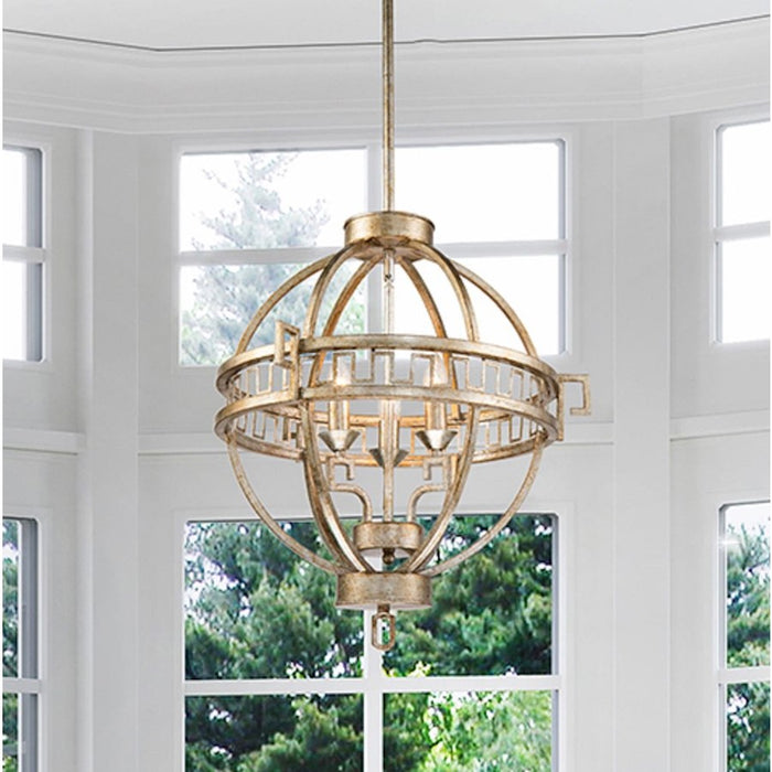 Lucas McKearn Lemuria 4 Light Foyer Fixture, Antique Silver