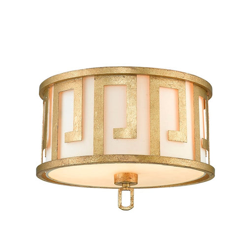 Lucas McKearn Lemuria 2 Light Flush Mount, Distressed Gold - GN-Lemuria-F