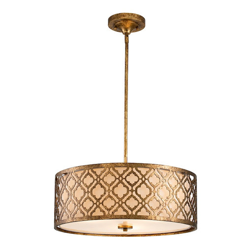 Lucas McKearn Arabella 3 Light Pendant, Distressed Gold - GRABELLA-P-L