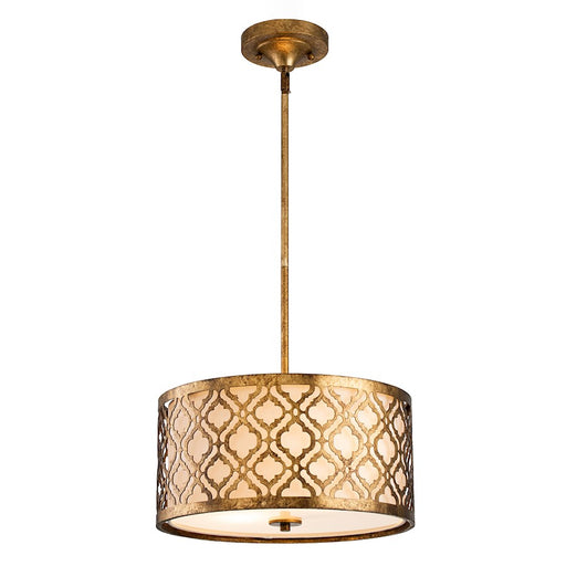 Lucas McKearn Arabella 2 Light Pendant, Distressed Gold - Grabella-P-M