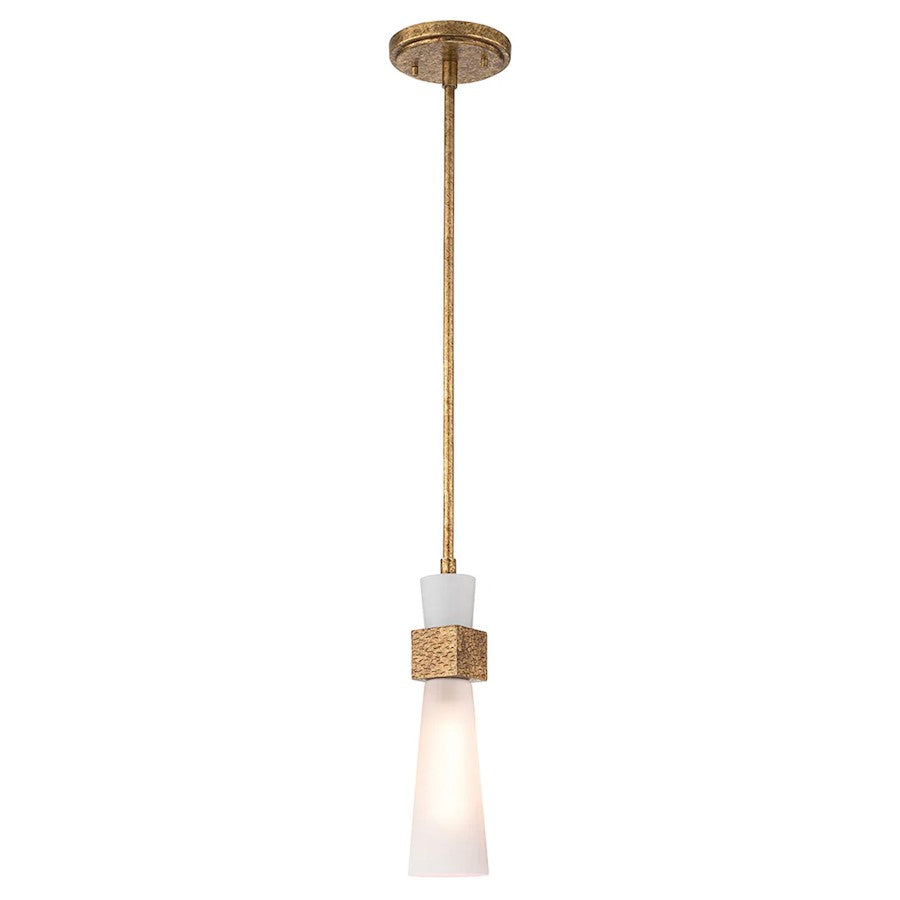 Lucas McKearn Kristy 1 Light Pendant, Distressed Gold/Opal - MP30208G-1