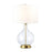 Lucas McKearn Orb 1 Light Table Lamp, Aged Brass/White - ORB-CLEAR-AB-WHT