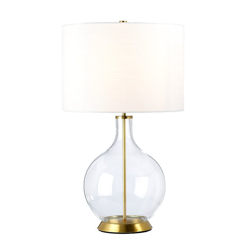 Lucas McKearn Orb 1 Light Table Lamp, Aged Brass/White - ORB-CLEAR-AB-WHT
