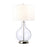 Lucas McKearn Orb 1 Light Table Lamp, Polished Nickel/White - ORB-CLEAR-PN-WHT