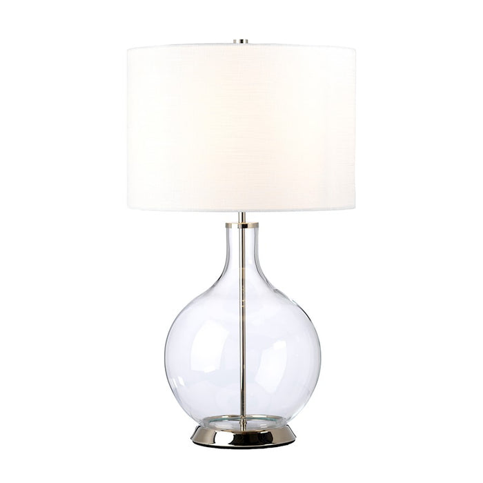 Lucas McKearn Orb 1 Light Table Lamp, Polished Nickel/White - ORB-CLEAR-PN-WHT