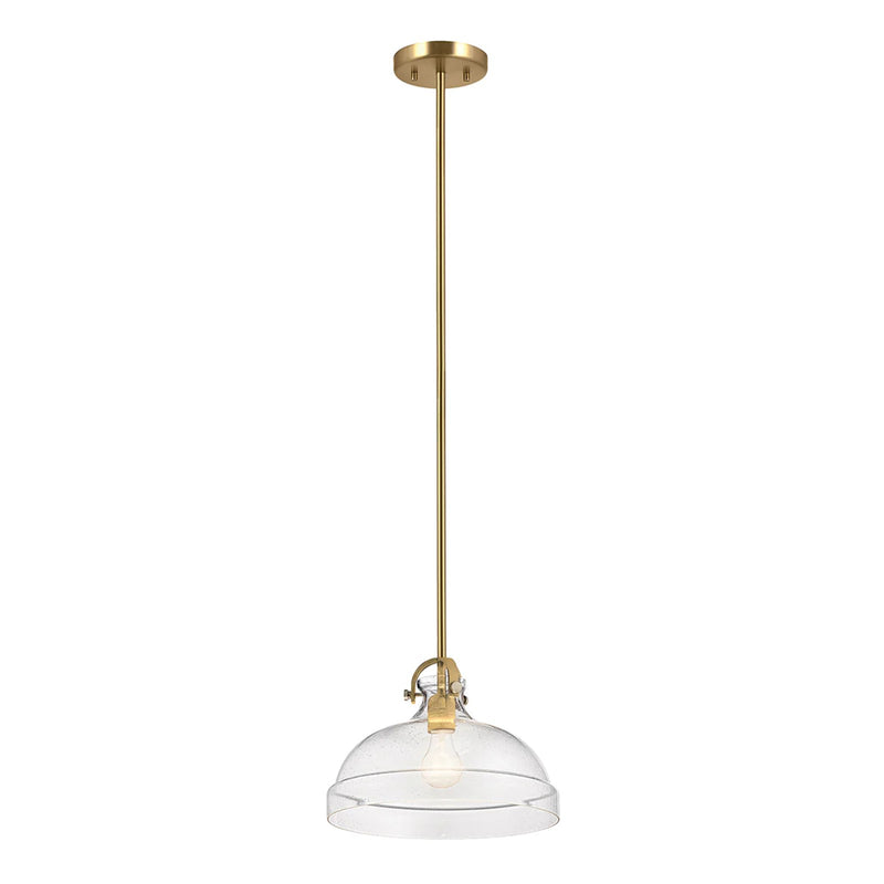 Lucas McKearn Hampton 1 Light Pendant, Natural Brass/Clear - PD-HAMPTON-P-PNBR
