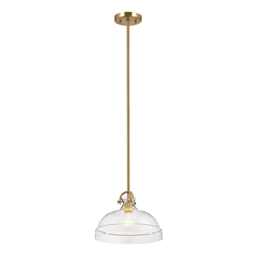 Lucas McKearn Hampton 1 Light Pendant, Natural Brass/Clear - PD-HAMPTON-P-PNBR