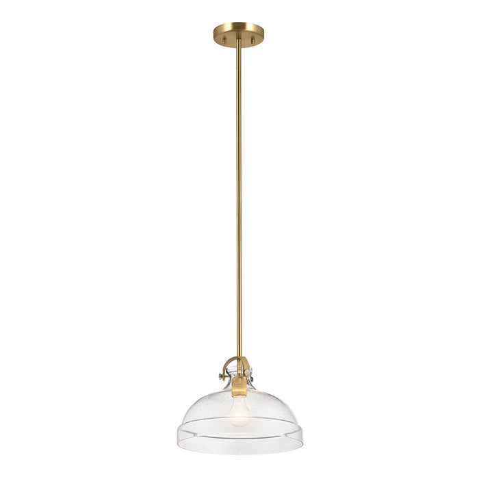 Lucas McKearn Hampton 1 Light Pendant, Natural Brass/Clear - PD-HAMPTON-P-PNBR