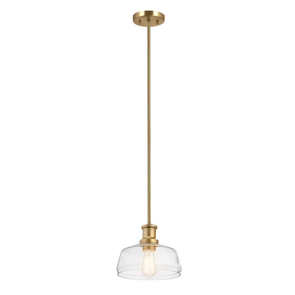 Lucas McKearn Notting Hill 1 Lt Pendant, Brass/Clear - PD-NOTTINHILL-P-PNBR