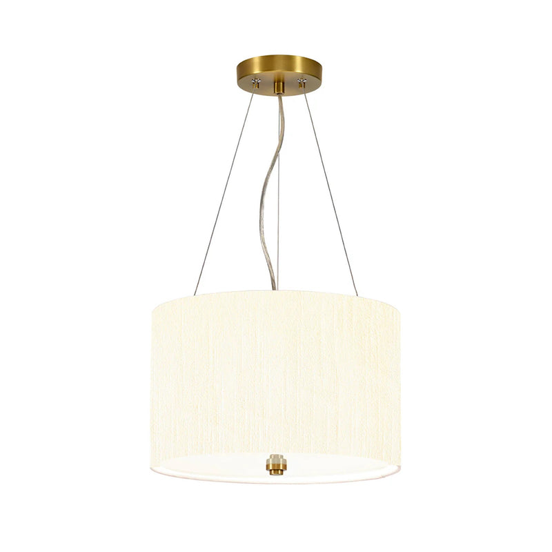 Lucas McKearn Pearce 3 Light Pendant, Brass/Ivory Shade - PD-PEARCE14-3LT-IV-AB