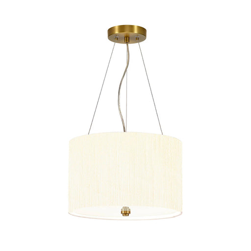 Lucas McKearn Pearce 3 Light Pendant, Brass/Ivory Shade - PD-PEARCE14-3LT-IV-AB