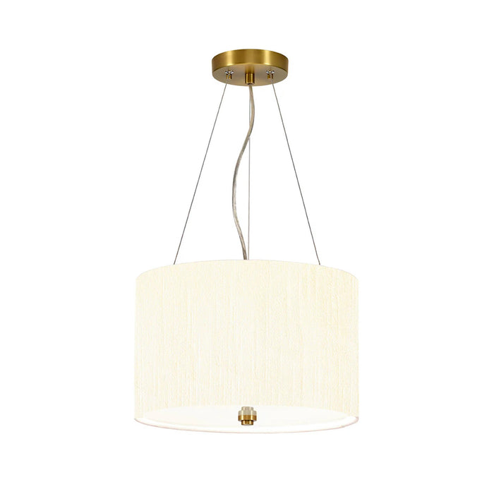 Lucas McKearn Pearce 3 Light Pendant, Brass/Ivory Shade - PD-PEARCE14-3LT-IV-AB