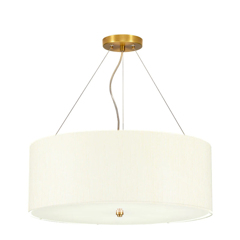 Lucas McKearn Pearce 5 Light Pendant, Brass/Ivory Shade - PD-PEARCE22-5LT-IV-AB