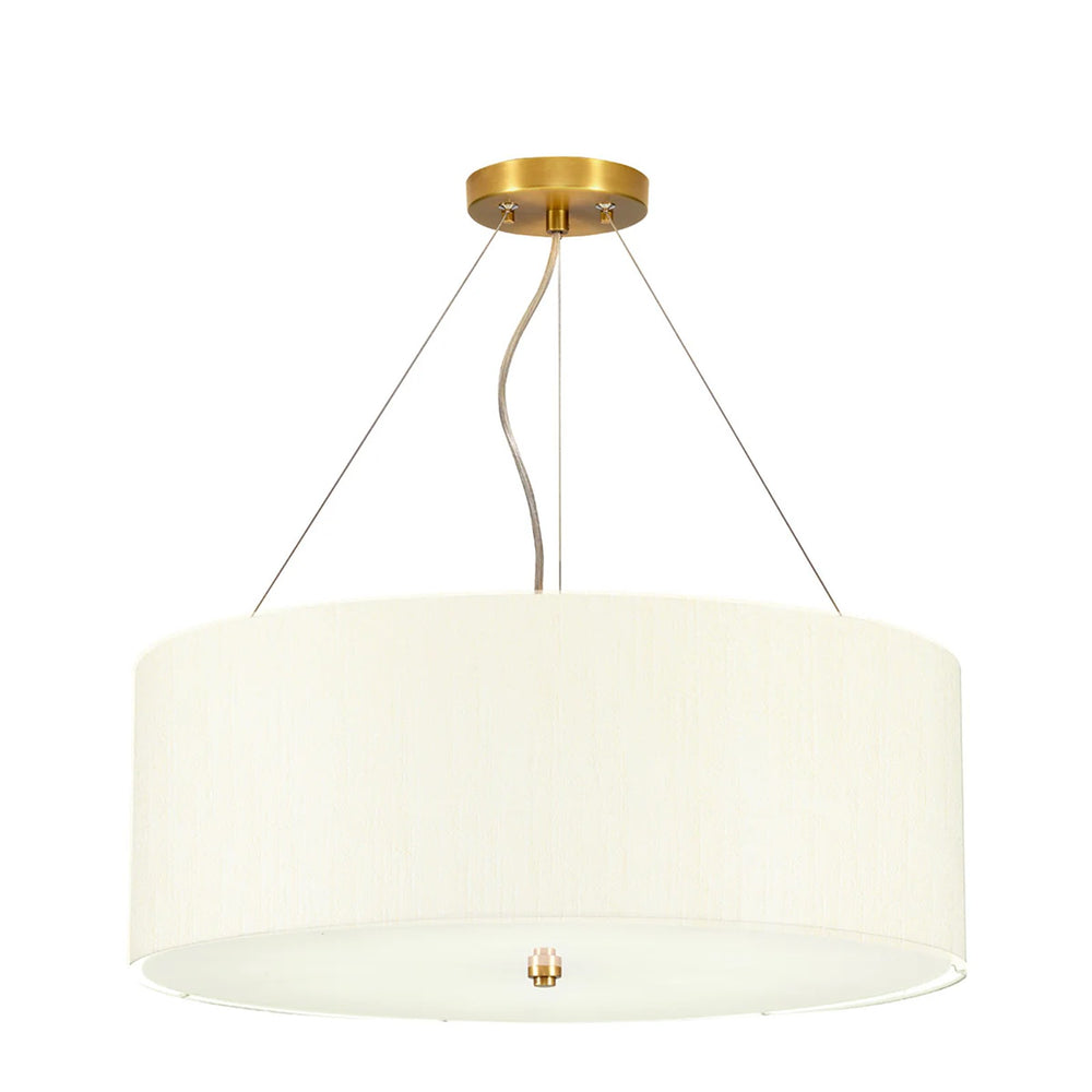 Lucas McKearn Pearce 5 Light Pendant, Brass/Ivory Shade - PD-PEARCE22-5LT-IV-AB