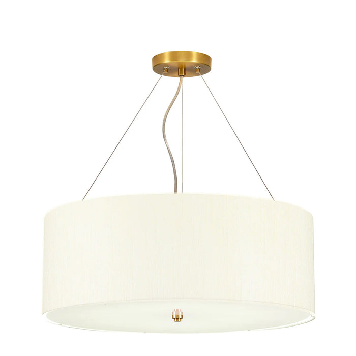 Lucas McKearn Pearce 5 Light Pendant, Brass/Ivory Shade - PD-PEARCE22-5LT-IV-AB