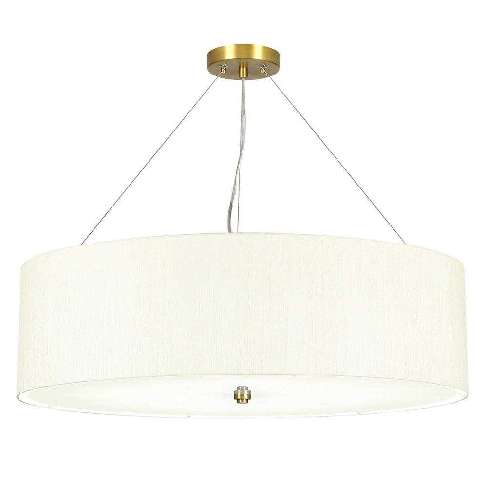 Lucas McKearn Pearce 7Lt Pendant, Aged Brass/Ivory Shade - PD-PEARCE30-7LT-IV-AB