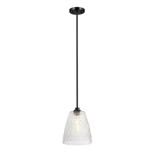 Lucas McKearn Windsor 1 Light Pendant, Black/Clear - PD-WINDSOR-P-BLK
