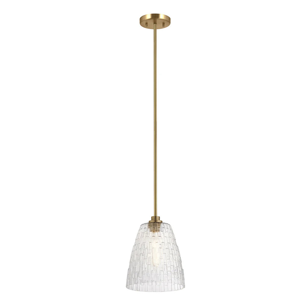 Lucas McKearn Windsor 1 Light Pendant, Natural Brass/Clear - PD-WINDSOR-P-PNBR