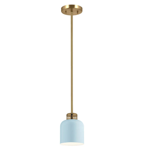 Lucas McKearn York 1 Lt Pendant, Natural Brass/Pale Blue - PD-YORK-MP-PNBR-PB