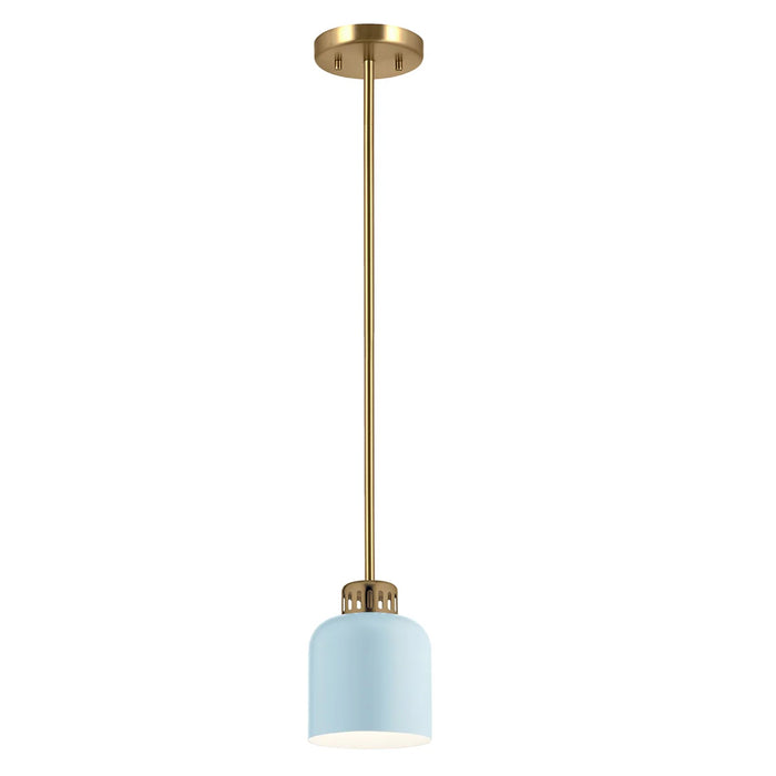 Lucas McKearn York 1 Lt Pendant, Natural Brass/Pale Blue - PD-YORK-MP-PNBR-PB