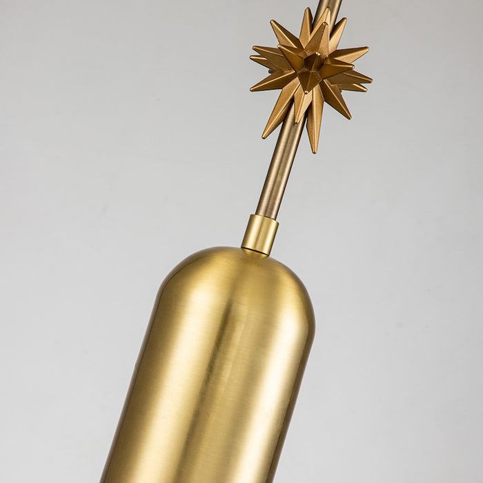 Lucas McKearn Etoile 1 Light Pendant/Star, Aged Brass/Agb