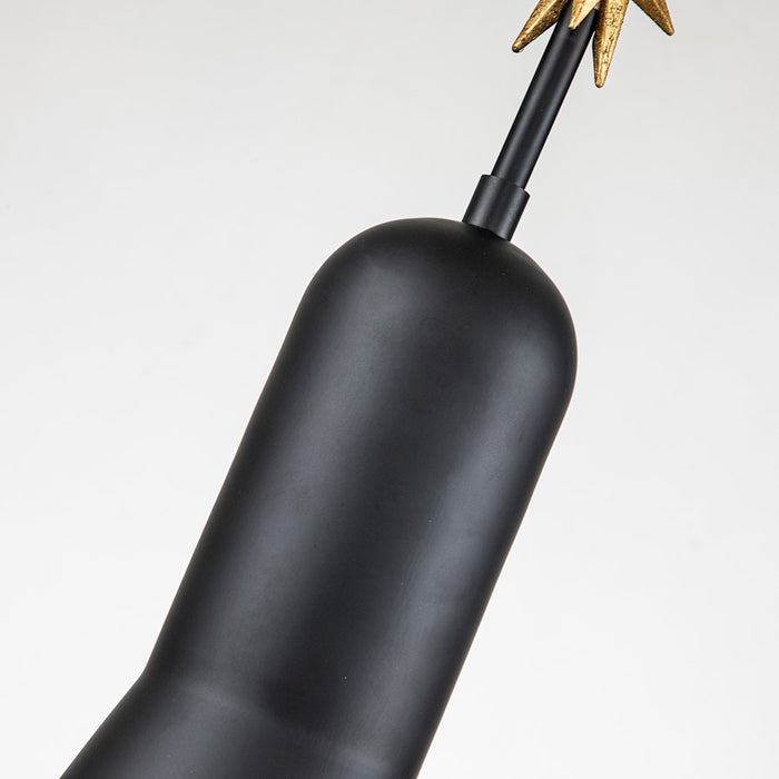 Lucas McKearn Etoile 1 Light Pendant/Star, Matte Black/Black