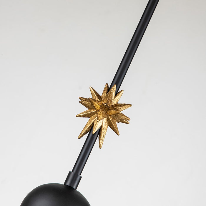 Lucas McKearn Etoile 1 Light Pendant/Star, Matte Black/Black