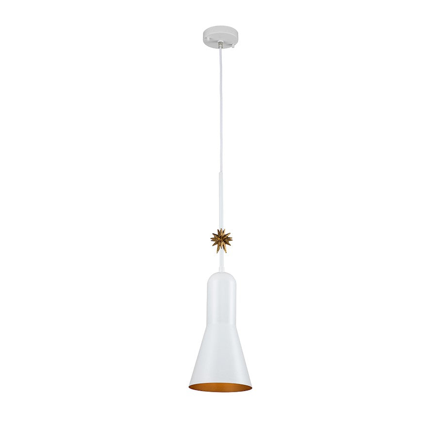 Lucas McKearn Etoile 1 Light Pendant/Star, White/White - PD00115W-1