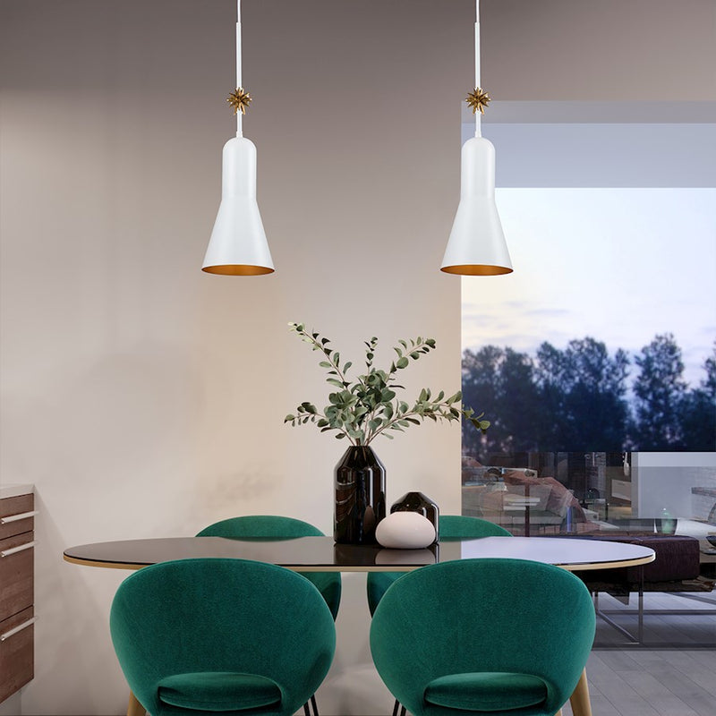 Lucas McKearn Etoile 1 Light Pendant/Star, White/White