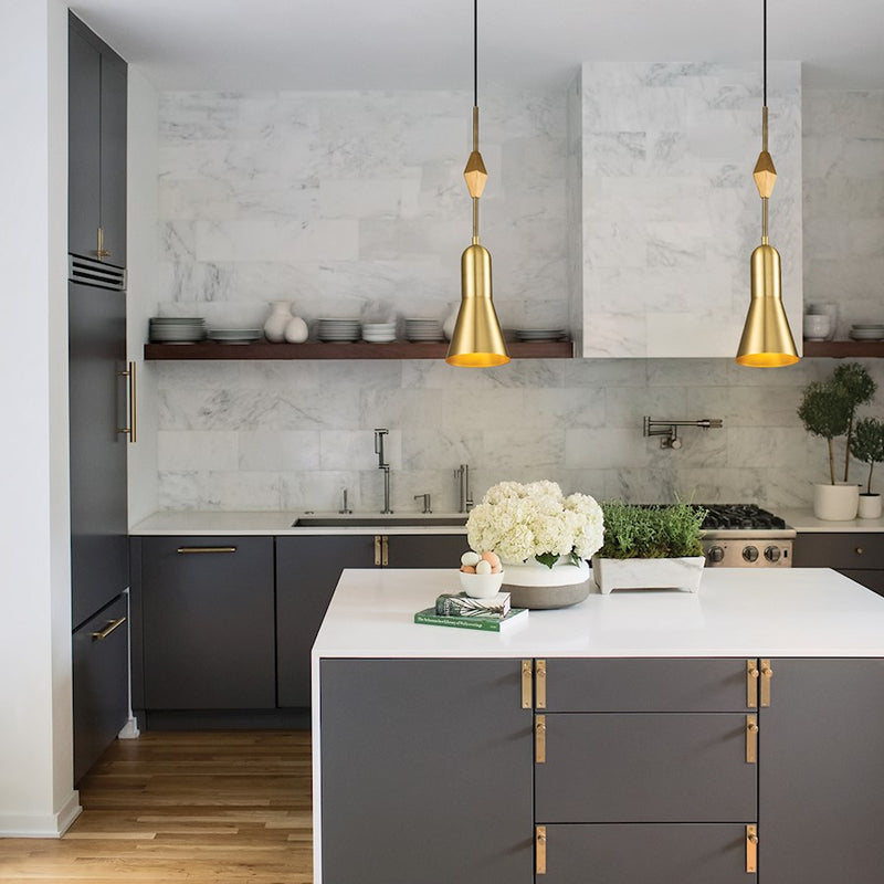Lucas McKearn Bijou 1 Light Pendant, Aged Brass