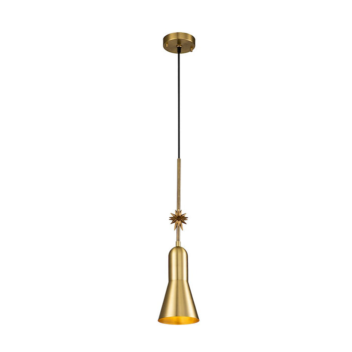Lucas McKearn Etoile 1 Light Pendant, Aged Brass - PD00118AGB-1