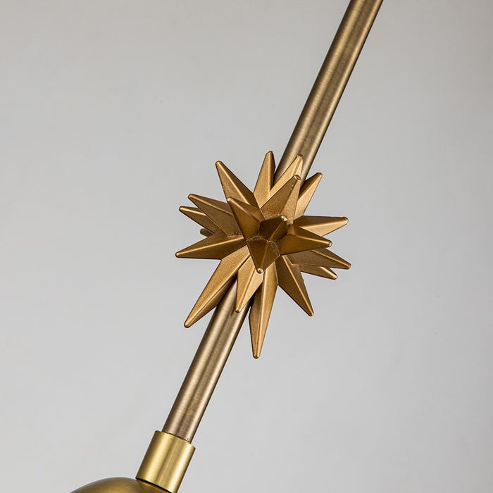 Lucas McKearn Etoile 1 Light Pendant, Aged Brass