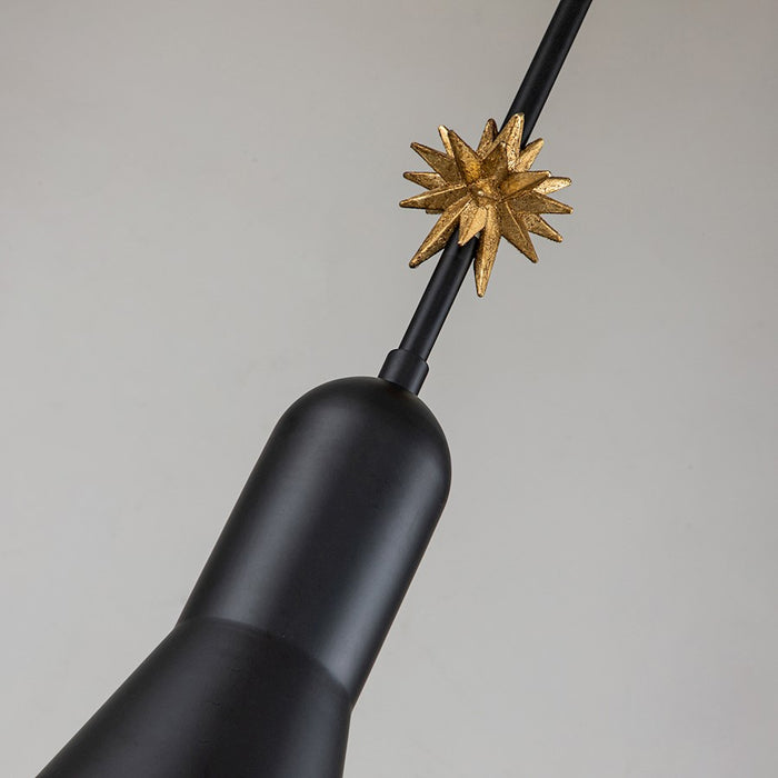 Lucas McKearn Etoile 1 Light Pendant, Matte Black