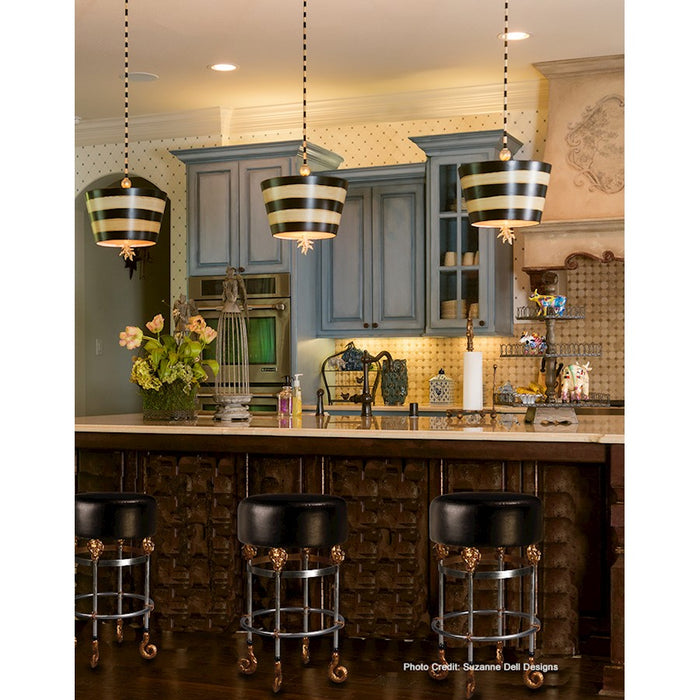 Lucas McKearn South Beach Up-Side-Down Striped Pendant, Black/White