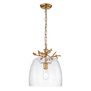 Lucas McKearn Audubon Park 1 Light 14" Pendant, Gold/Clear - PD1033G-1