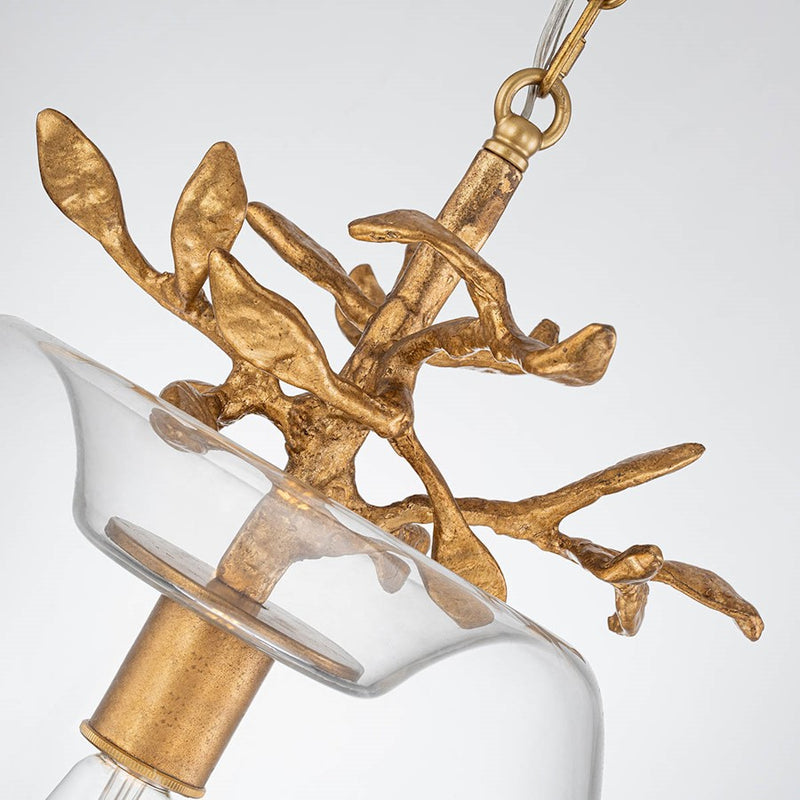 Lucas McKearn Audubon Park 1 Light 14" Pendant, Gold/Clear