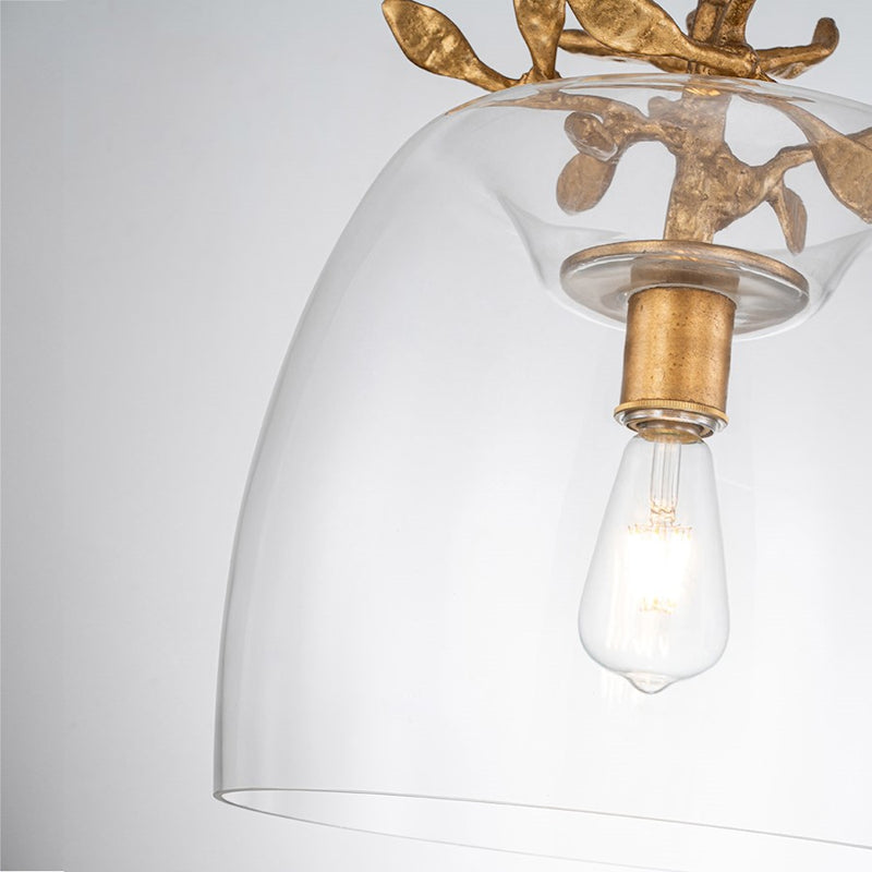 Lucas McKearn Audubon Park 1 Light 14" Pendant, Gold/Clear