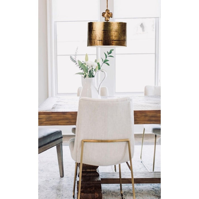 Lucas McKearn Fragment 1 Light Pendant, Gold Leaf/Glaze/Gold Leaf