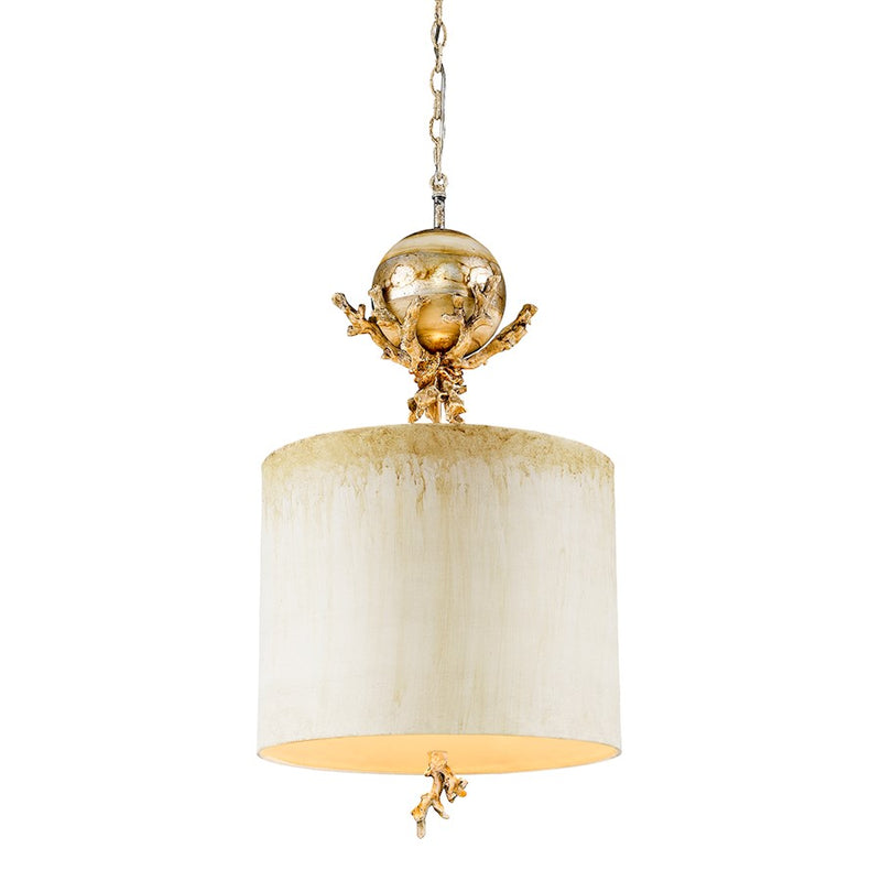 Lucas McKearn Trellis 1Lt Pendant, Putty/Silver/Ivory Dripped Glaze - PD1184