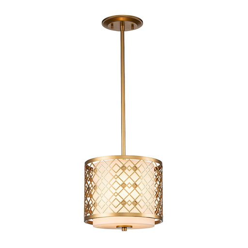 Lucas McKearn Ziggy 2 Light Mini Pendant, Laquered Gold/Opal Etched - PD1185LG-1
