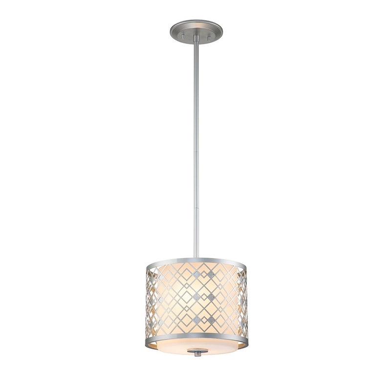 Lucas McKearn Ziggy 2Lt Mini Pendant, Laquered Silver/Opal Etched - PD1185LS-1