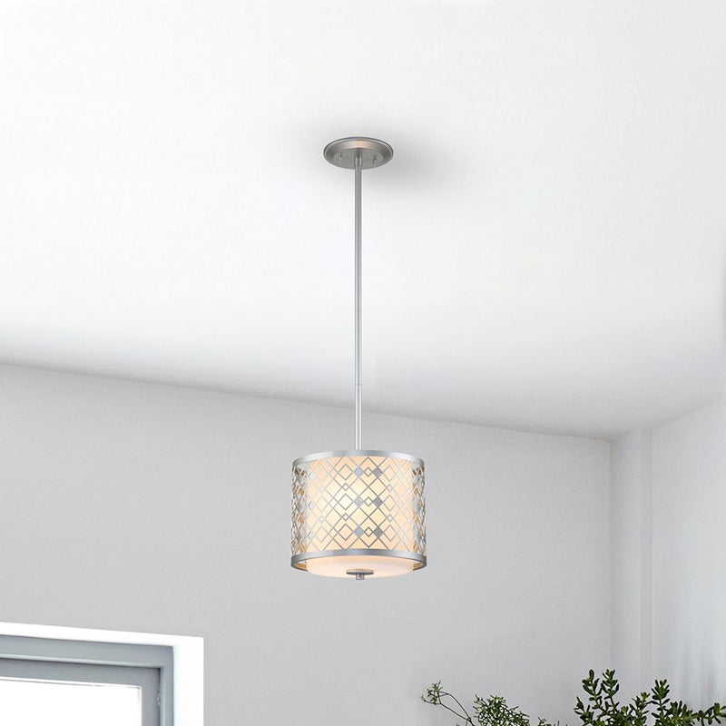 Lucas McKearn Ziggy 2Lt Mini Pendant, Laquered Silver/Opal Etched