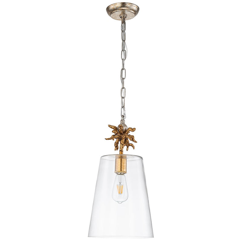 Lucas McKearn Neo 1 Light Pendant, Gold/Clear