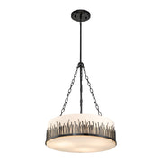 Lucas McKearn Sawgrass 3Lt Pendant, Laquered Black/Opal Etched - PD20319BLK-3